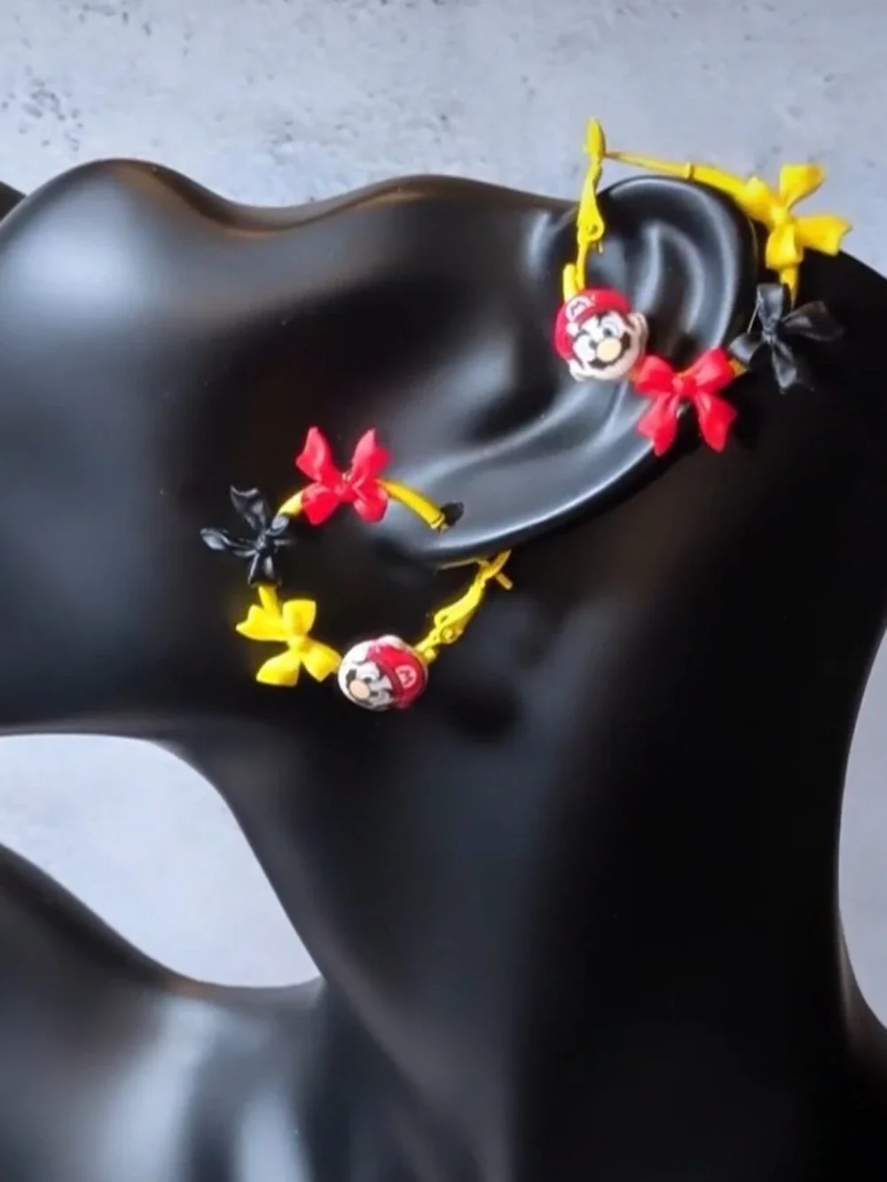 Yellow Kids Mini Hoop Earrings with Character Charms and Bows